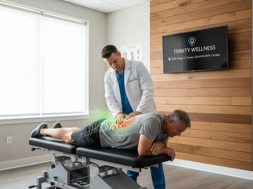 A chiropractor doing chiropractic treatment for ankylosing spondylitis